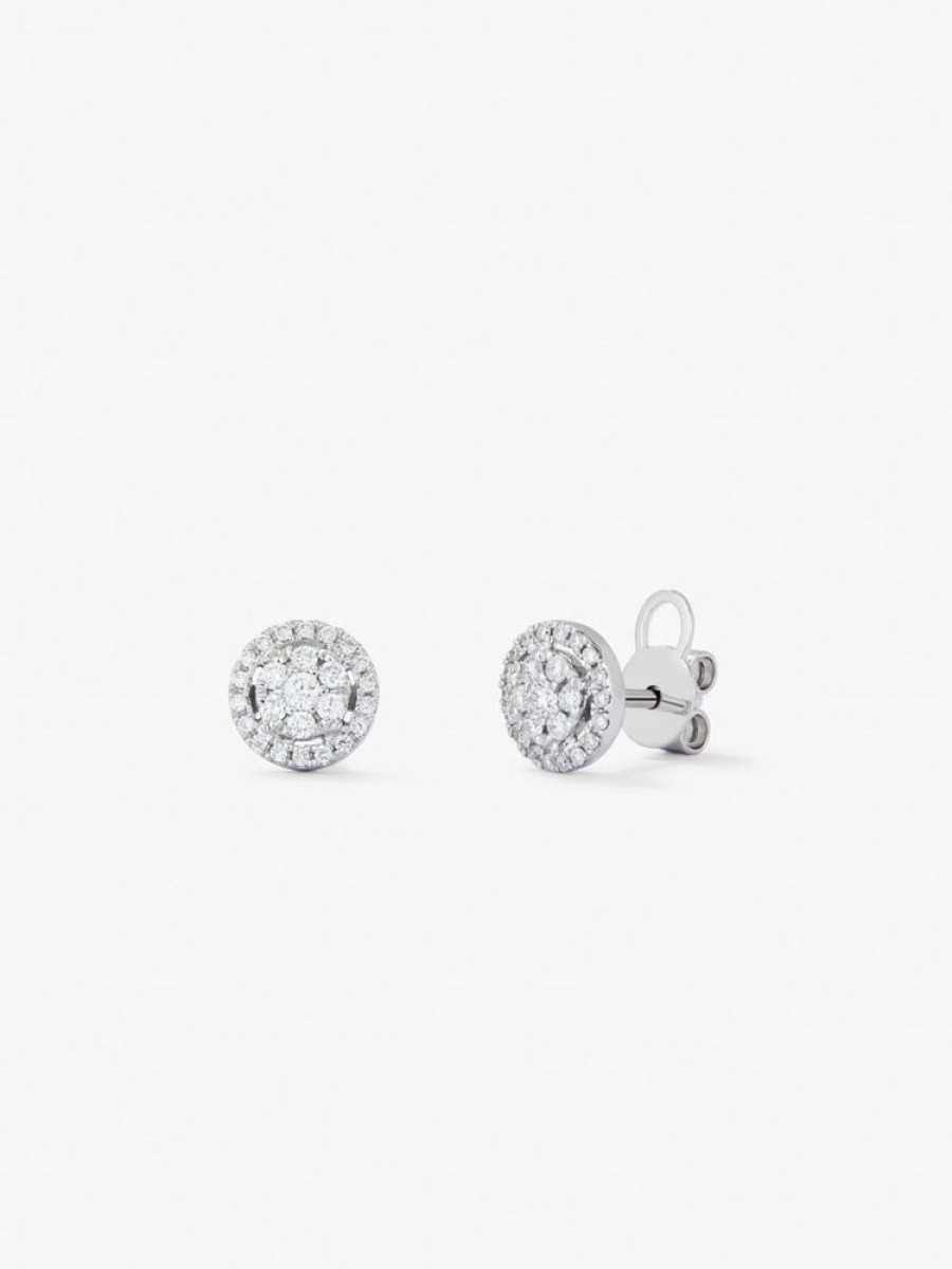 Joyeria Joyería Suárez Pendientes Con Diamantes | Pendientes De Oro Blanco De 18K Con Diamantes