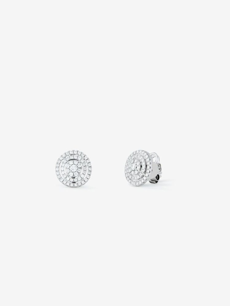 Joyeria Joyería Suárez Pendientes Con Diamantes | Pendientes De Oro Blanco De 18K Con Diamantes En Pave