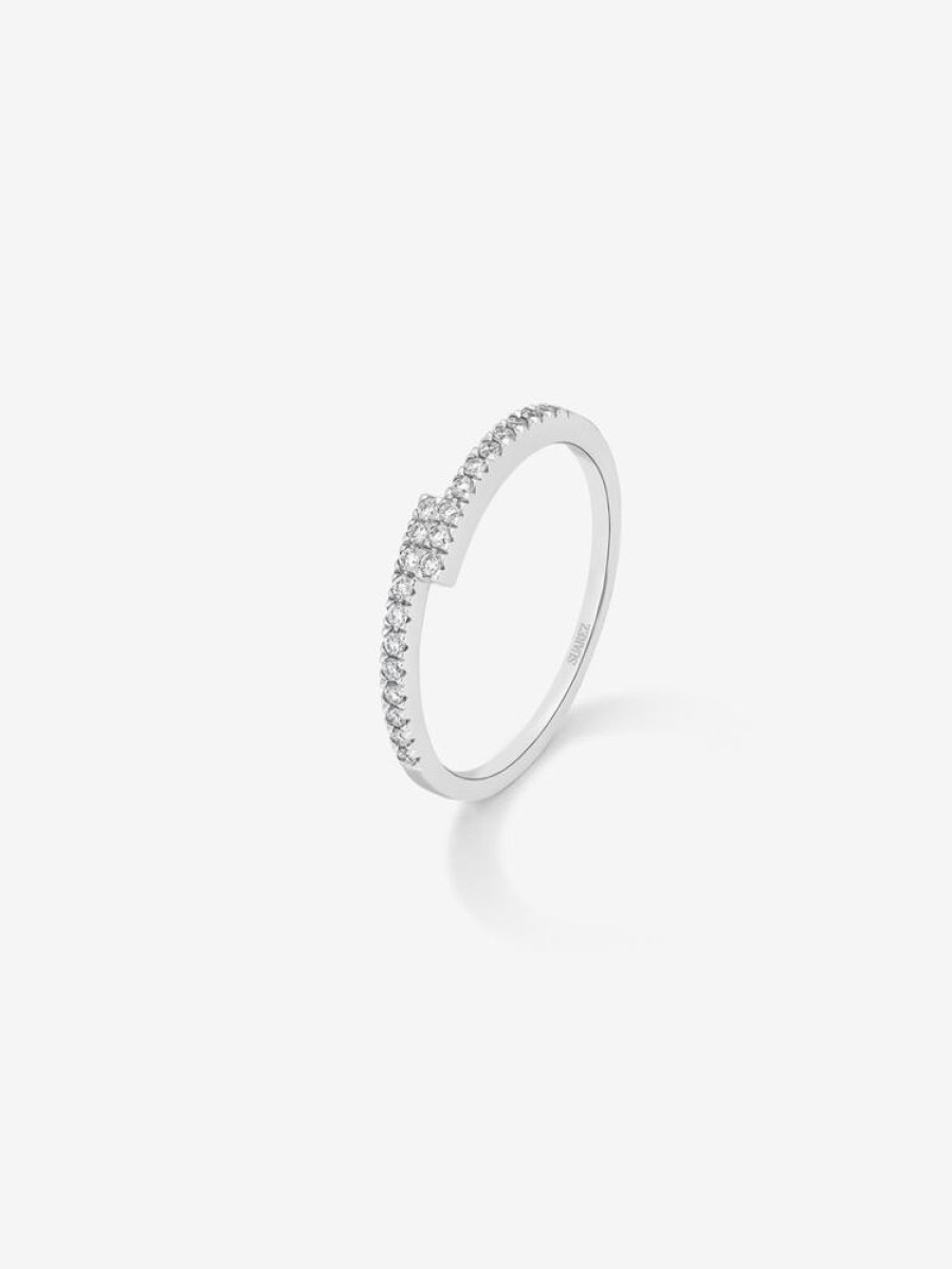 Joyeria Joyería Suárez Anillos Con Diamantes | Anillo De Oro Blanco De 18Kt Con Diamantes