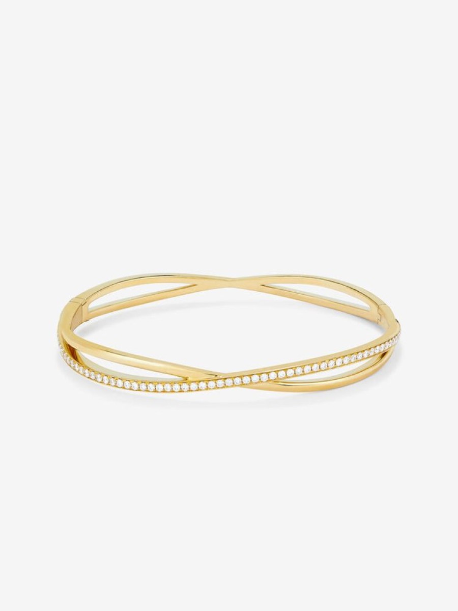 Joyeria Joyería Suárez Pulseras De Oro | Brazalete Rigido De Oro Amarillo De 18Kt Con Diamantes