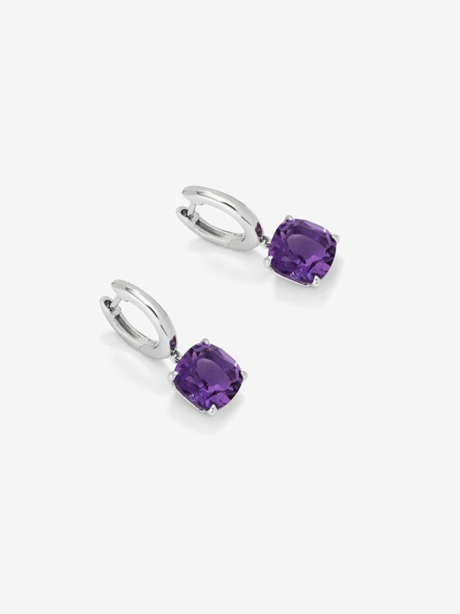 Joyeria Joyería Suárez Pendientes De Plata | Pendientes De Plata Con Amatistas Moradas