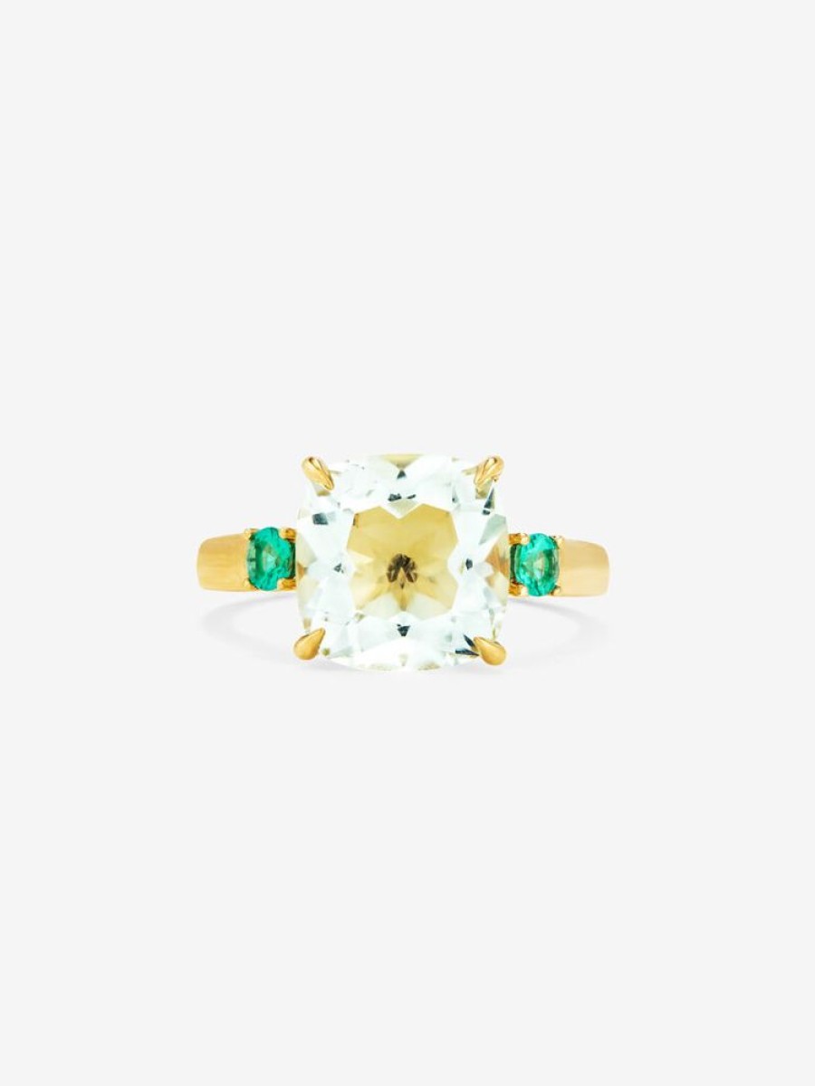 Joyeria Joyería Suárez Anillos De Oro | Anillo Solitario De Oro Amarillo De 18K Con Amatista Verde