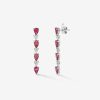 Joyeria Joyería Suárez Pendientes Con Diamantes | Pendientes De Oro Blanco De 18K Con Rubies Rojos En Talla Pera De 3,68 Cts Y Diamantes Blancos En Talla Brillante De 0,26 Cts