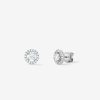 Joyeria Joyería Suárez Pendientes Con Diamantes | Pendientes De Oro Blanco De 18K Con Diamante Solitario Y Orla De Diamantes