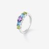 Joyeria Joyería Suárez Anillos De Plata | Anillo Cinquillo De Plata 925 Con Gemas Multicolor