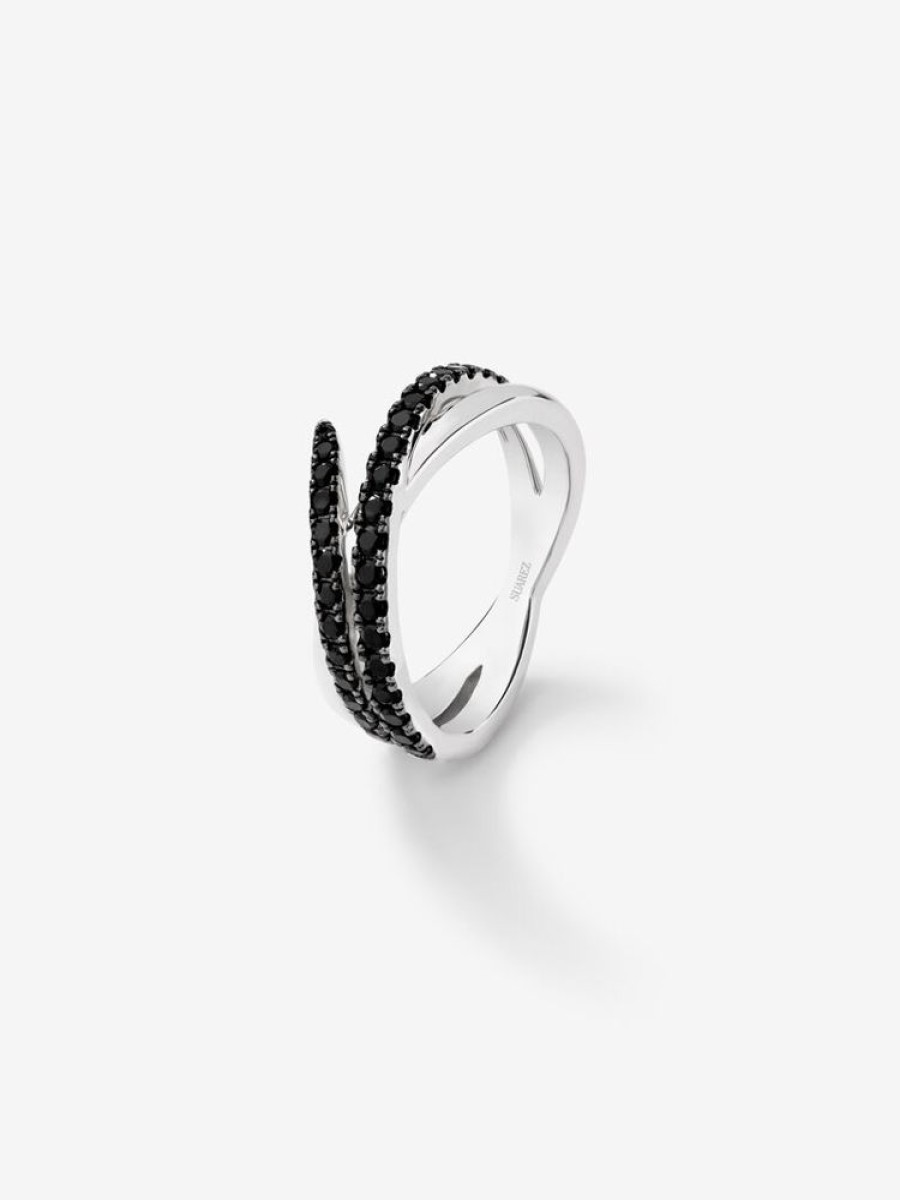 Joyeria Joyería Suárez Anillos De Plata | Anillo Cruzado De Plata 925 Con Espinelas