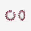 Joyeria Joyería Suárez Pendientes Con Diamantes | Pendientes De Aro De Oro Blanco De 18K Con Rubies Rojos En Talla Brillante De 6,52 Cts Y Diamantes Blancos En Talla Brillante De 1 Cts