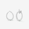 Joyeria Joyería Suárez Pendientes Con Diamantes | Pendientes De Aro Abiertos De Oro Blanco De 18K Con Diamantes Blancos En Talla Brillante De 3,1 Cts