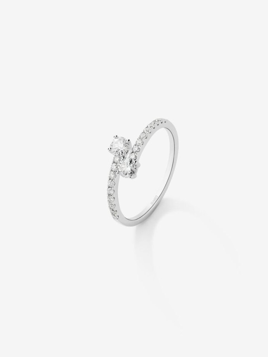 Joyeria Joyería Suárez Anillos Con Diamantes | Anillo Solitario De Oro Blanco De 18K De Diamantes