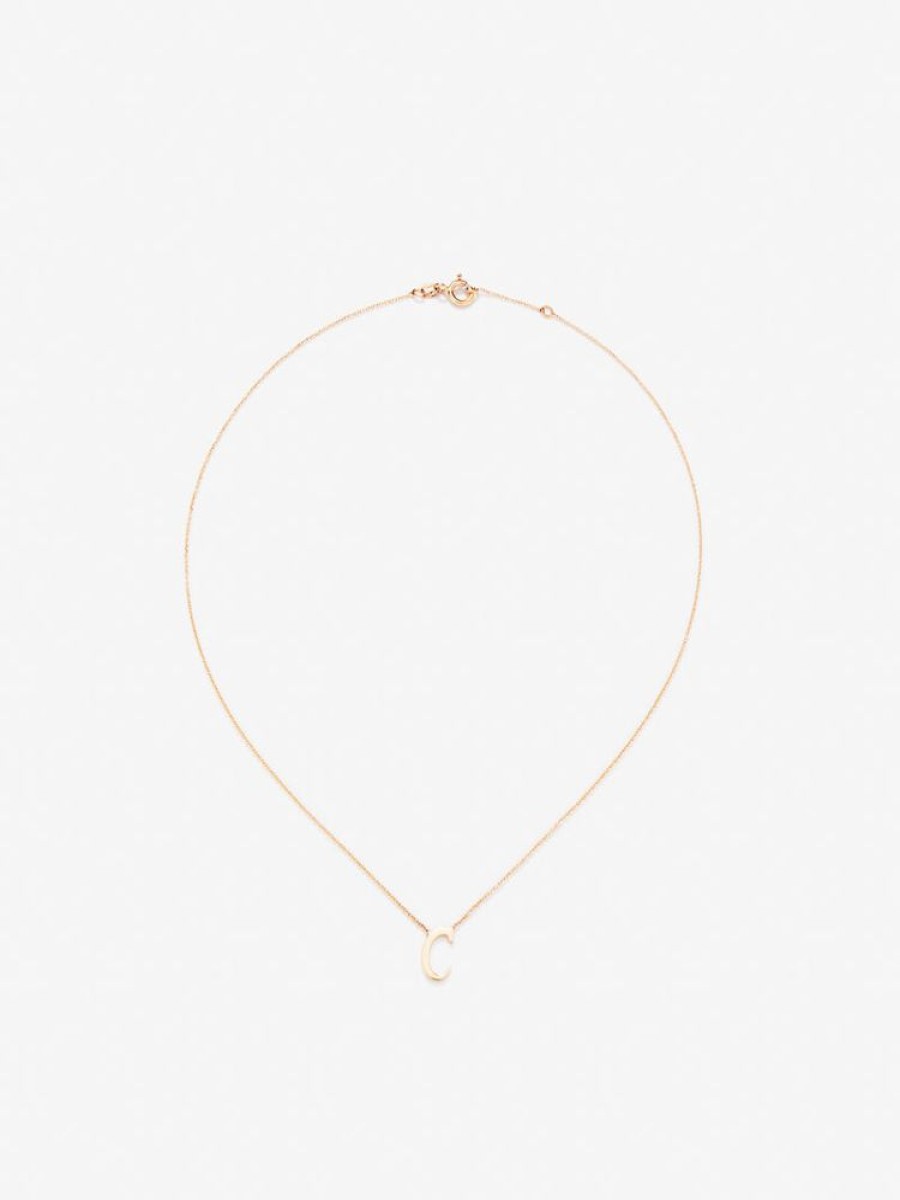 Joyeria Joyería Suárez Collares De Oro | Colgante Cadena Con Inicial C De Oro Rosa De 18K