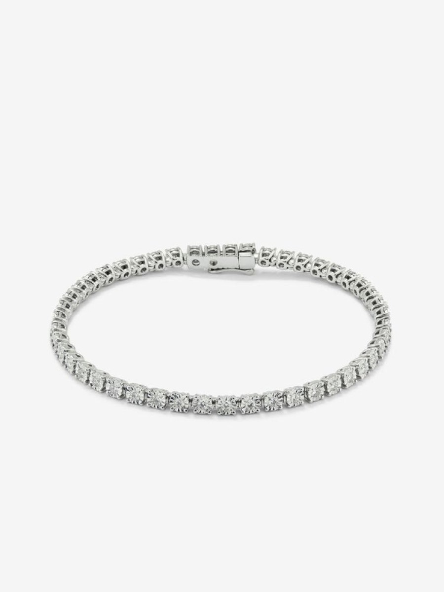 Joyeria Joyería Suárez Pulseras De Oro | Pulsera Riviere De Oro Blanco De 18K De Diamantes