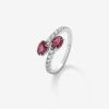 Joyeria Joyería Suárez Anillos Con Rubies | Anillo Tu Y Yo De Oro Blanco De 18K Con Rubi Y Diamante