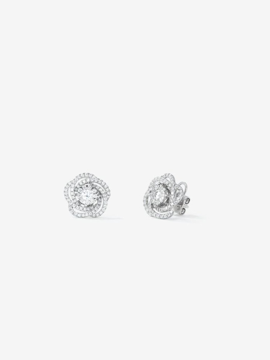 Joyeria Joyería Suárez Pendientes Con Diamantes | Pendientes De Grace De Oro Blanco Con Diamante