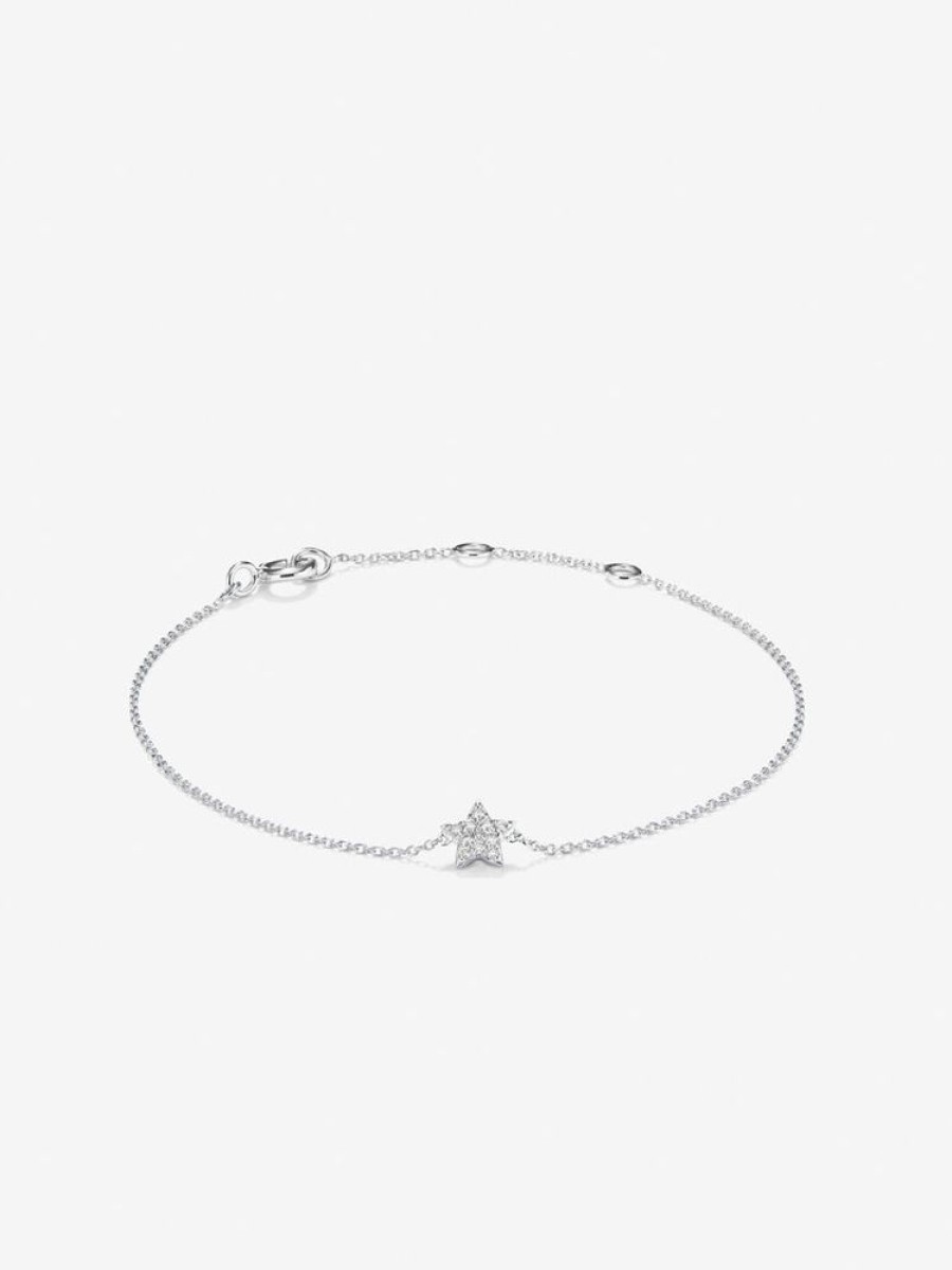 Joyeria Joyería Suárez Pulseras De Oro | Pulsera De Oro Blanco De 18Kt Con Diamantes