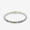 Joyeria Joyería Suárez Pulseras De Plata | Pulsera Riviere De Plata 925 Con Gemas Multicolor