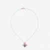 Joyeria Joyería Suárez Collares De Oro | Colgante Cadena Insecto De Oro Rosa De 18K Con Amatista Y Zafiro Rosa