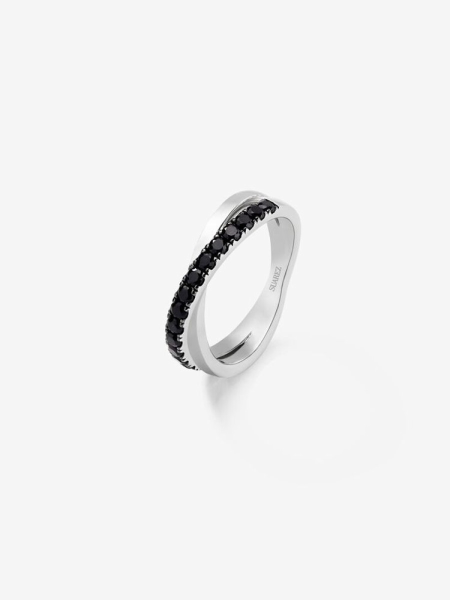 Joyeria Joyería Suárez Anillos De Plata | Anillo Cruzado De Plata 925 Con Espinelas