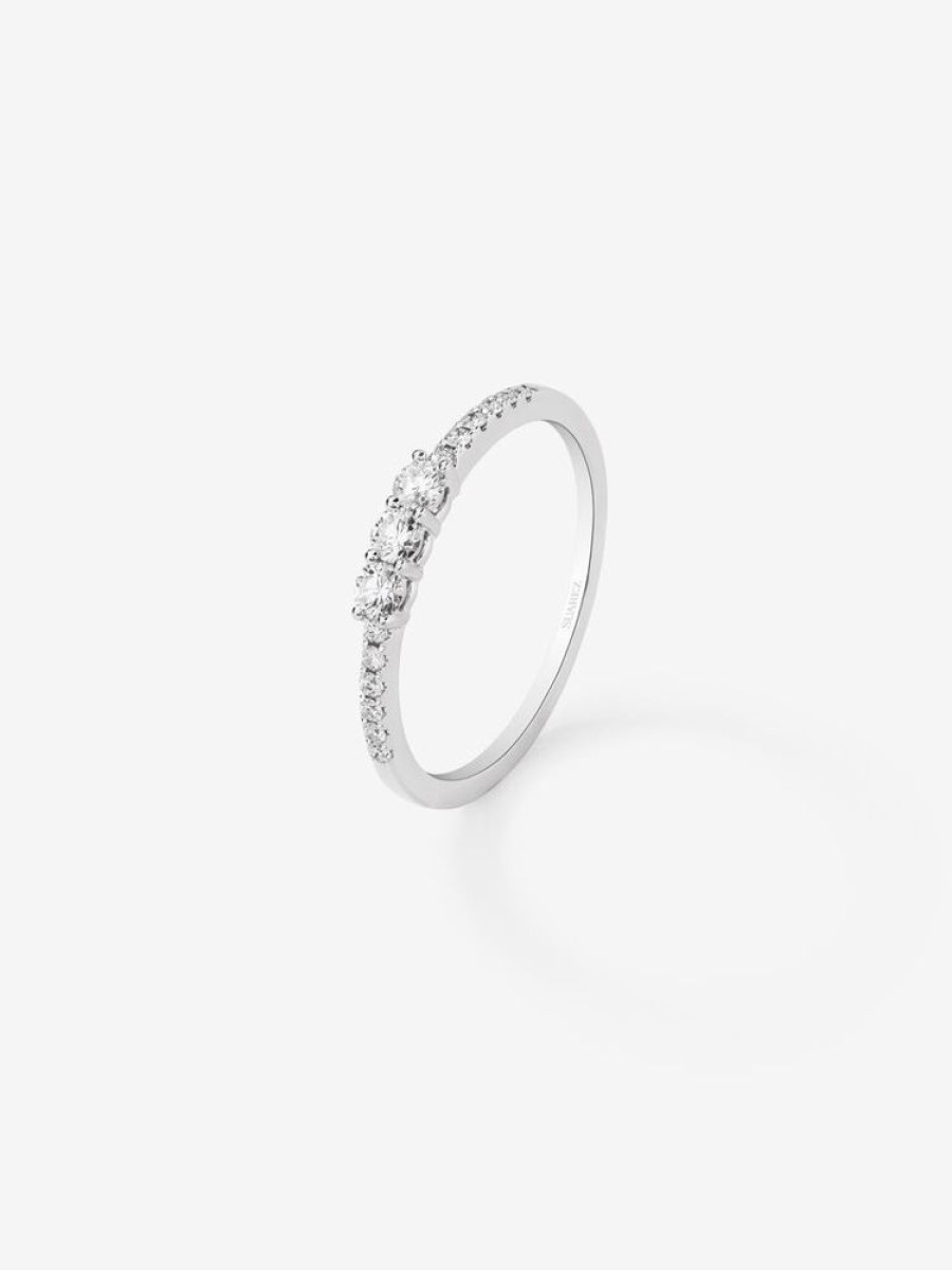 Joyeria Joyería Suárez Anillos Con Diamantes | Anillo Oro Blanco De 18K De Diamantes