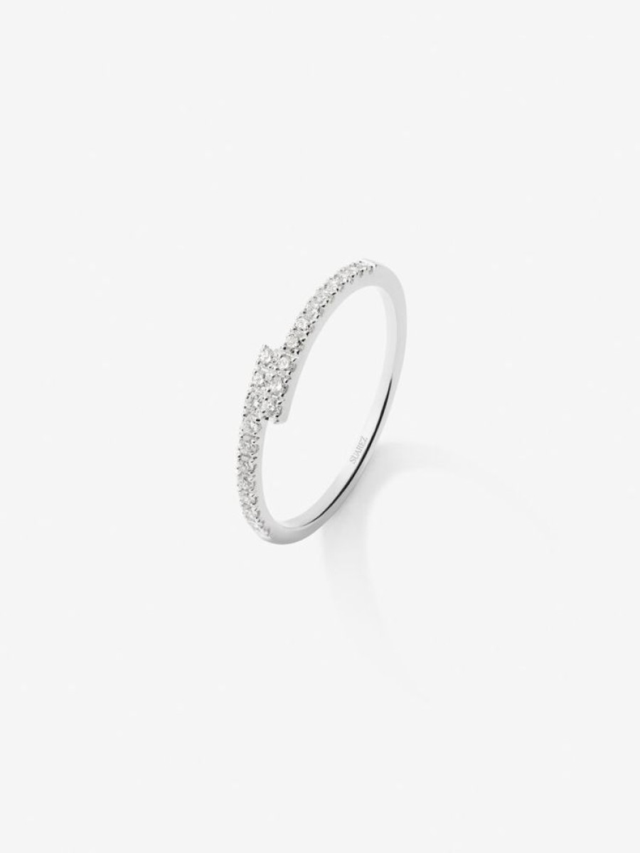 Joyeria Joyería Suárez Anillos Con Diamantes | Anillo De Grace De Oro Blanco Con Diamante