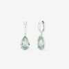 Joyeria Joyería Suárez Pendientes De Plata | Pendientes Aro De Plata 925 Con Amatista Verde Colgante