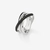 Joyeria Joyería Suárez Anillos De Plata | Anillo Ancho Triple Brazo De Plata 925 Con Espinelas