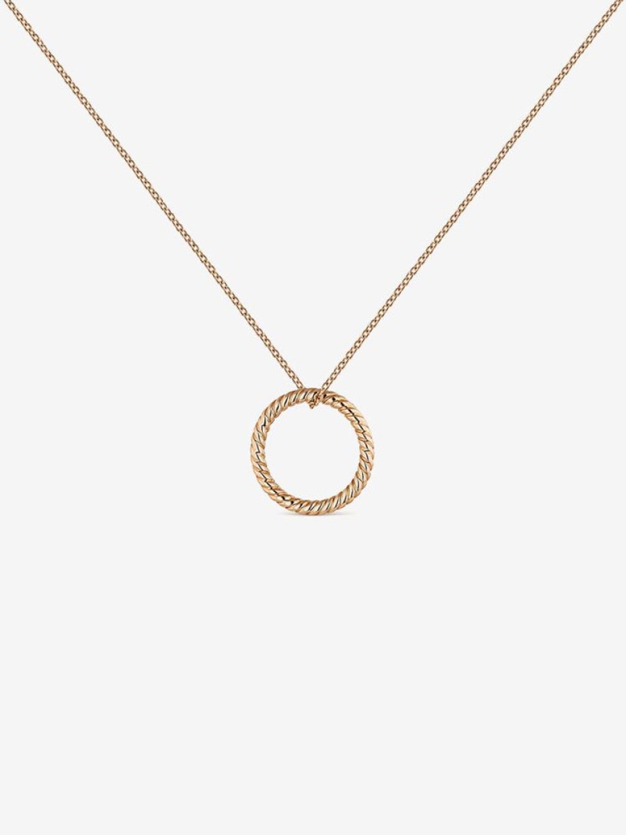 Joyeria Joyería Suárez Collares De Oro | Colgante Circulo Gallonado De Oro Rosa De 18Kt