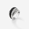 Joyeria Joyería Suárez Anillos De Plata | Anillo Ancho Multibrazo En Torsade De Plata 925 Con Espinelas