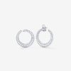 Joyeria Joyería Suárez Pendientes Con Diamantes | Pendientes De Aro Abiertos Medianos De Oro Blanco De 18K Con Pave De Diamantes En Talla Brillante 2,13 Cts