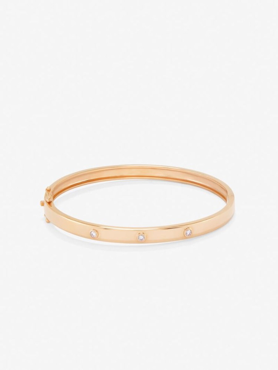 Joyeria Joyería Suárez Pulseras De Oro | Pulsera Brazalete De Oro Rosa De 18K Con Diamantes