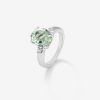 Joyeria Joyería Suárez Anillos De Plata | Anillo Tresillo De Plata 925 Con Amatista Verde Y Diamantes