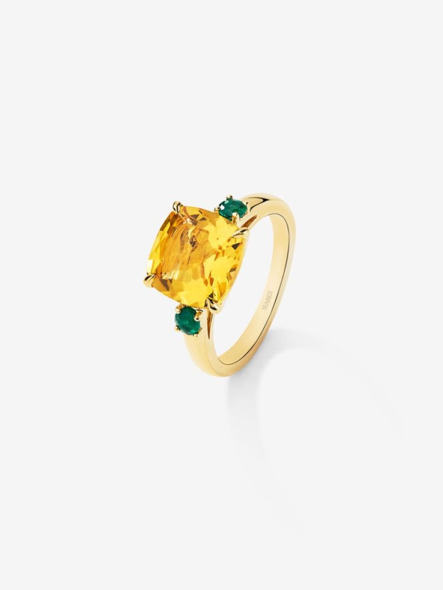 Joyeria Joyería Suárez Anillos De Oro | Anillo Solitario De Oro Amarillo De 18K Con Citrino