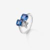 Joyeria Joyería Suárez Anillos Con Zafiros | Anillo De Oro Blanco De 18K Con Zafiros Azules En Talla Octogonal De 1,09 Cts Y Diamantes Blancos En Talla Brillante De 0,16 Cts