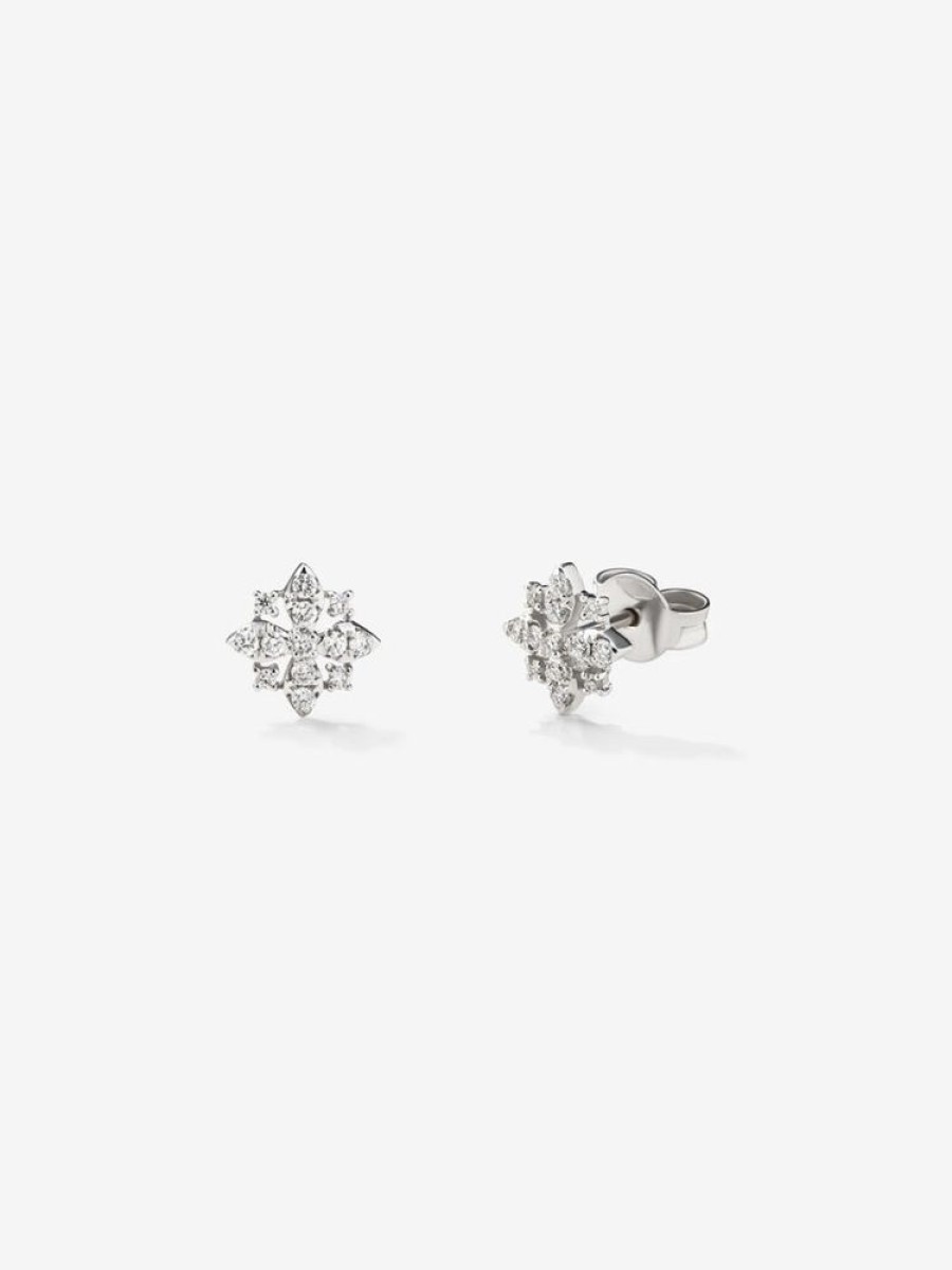 Joyeria Joyería Suárez Pendientes Con Diamantes | Pendientes De Oro Blanco De 18K Con Diamantes En Pave