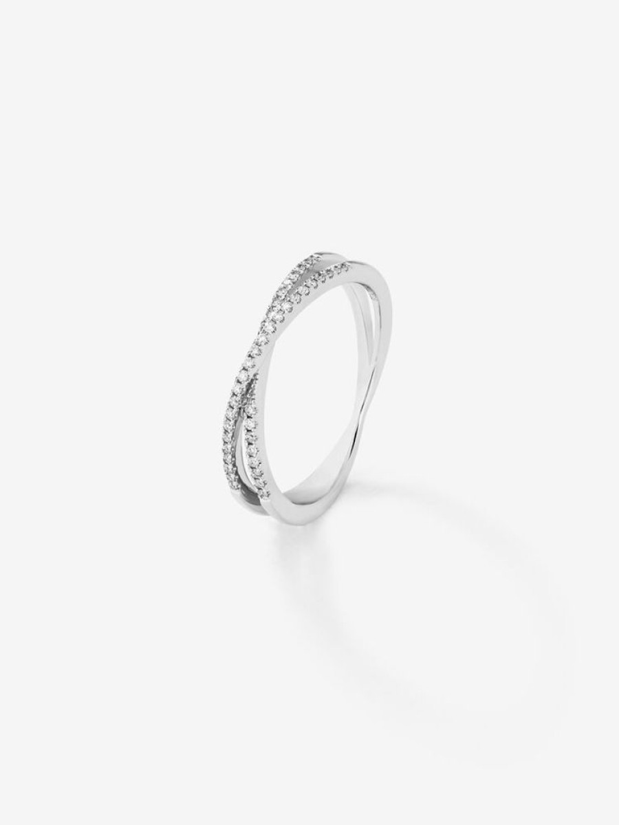 Joyeria Joyería Suárez Anillos Con Diamantes | Anillo Soble De Oro Blanco De 18K De Diamantes